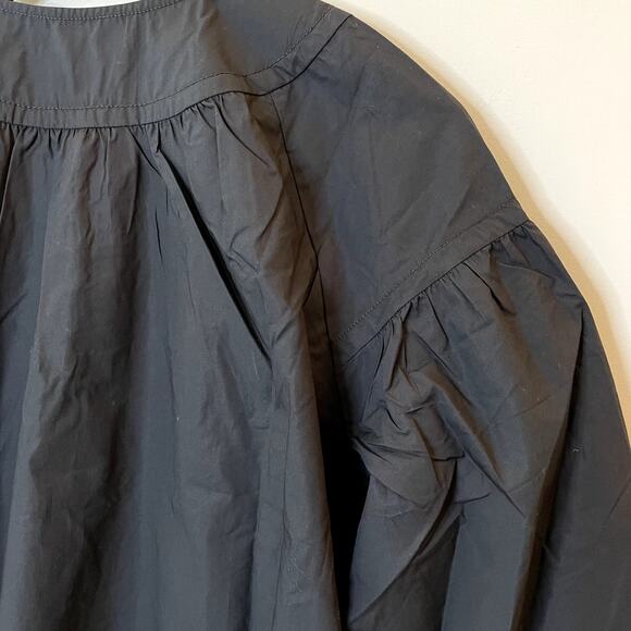 J.Crew Shirred Popover Top Cotton Poplin Long Sleeve Office Date CI522 Black XXS - Picture 10 of 15